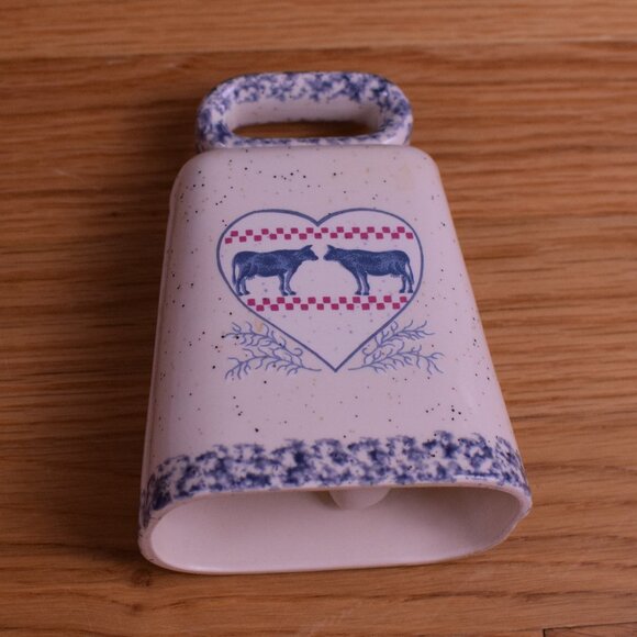 Antique Dairy Cow Vintage Milk Bottle & Cow Bell Rustic Kitchen Set - Picture 4 of 5